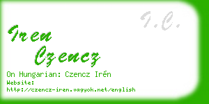 iren czencz business card